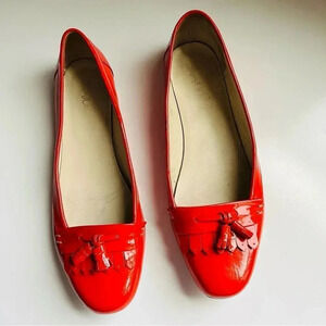 Boden Orange Patent Leather Loafer/Flats with Tassel